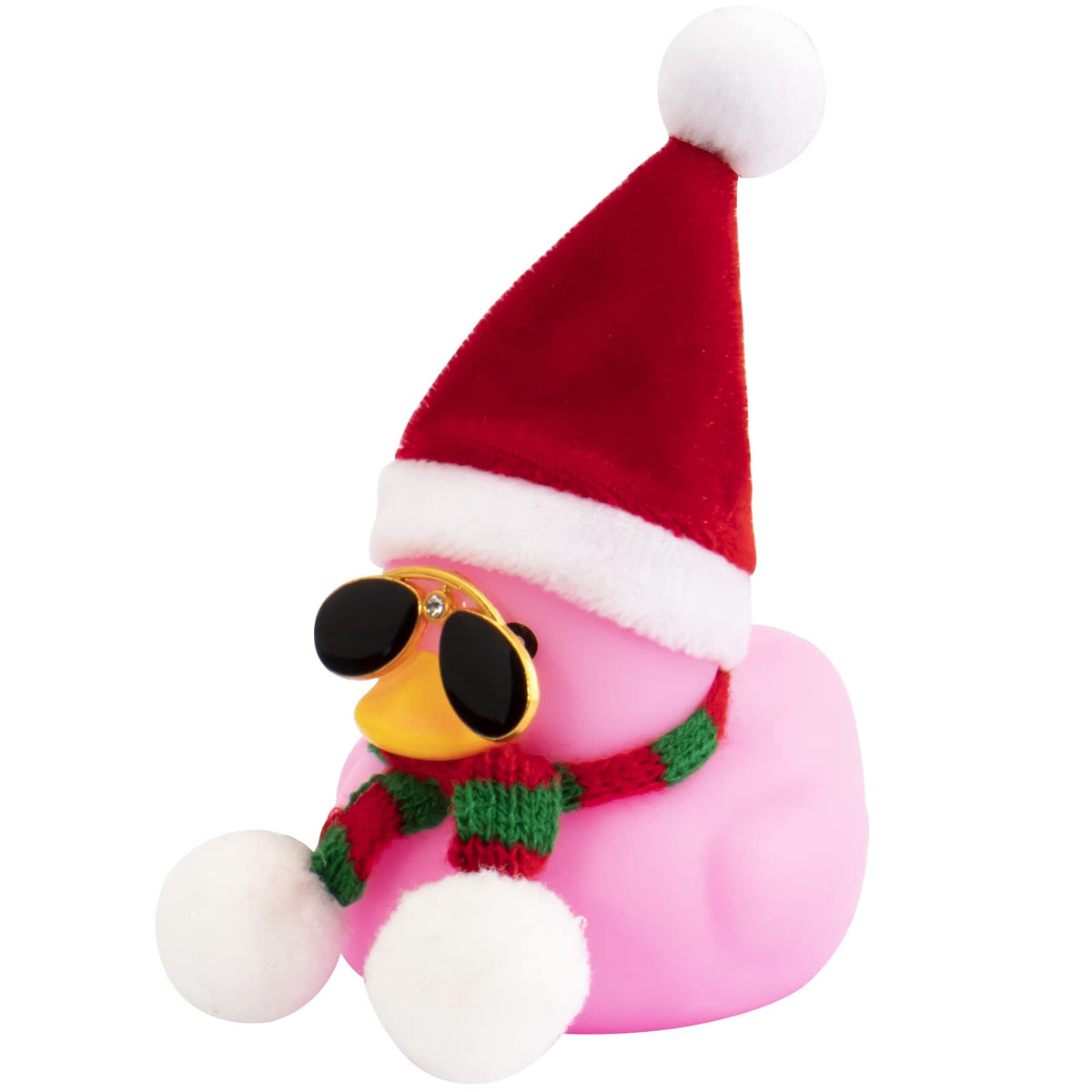Wonuu Tiktok Duck Car Dashboard Decorations Rubber Duck Car Ornaments Cool Pink Duck With Propeller Helmet Sunglasses Gold Chain