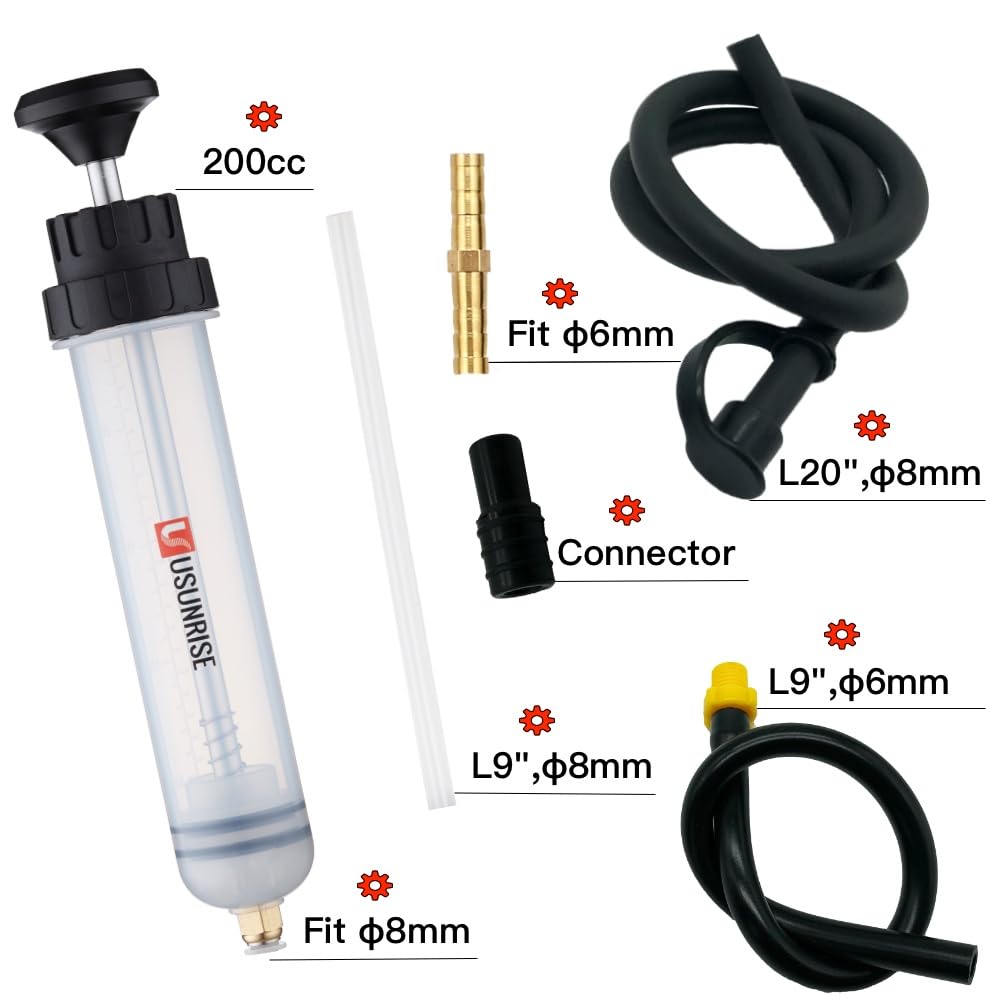 Usunrise Automotive Fluid Extractor Pump,Oil Change Syringe With Long Hose,Syringe Style Pump For Power Steering Transmission Ge
