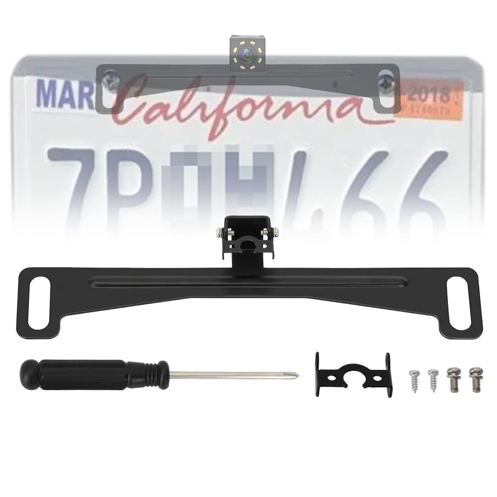Backup Camera License Plate Bracket, Alpha Rider Universal Car Dash Cam Mirror Camera Kit, Rear Reverse License Plate Camera Mou