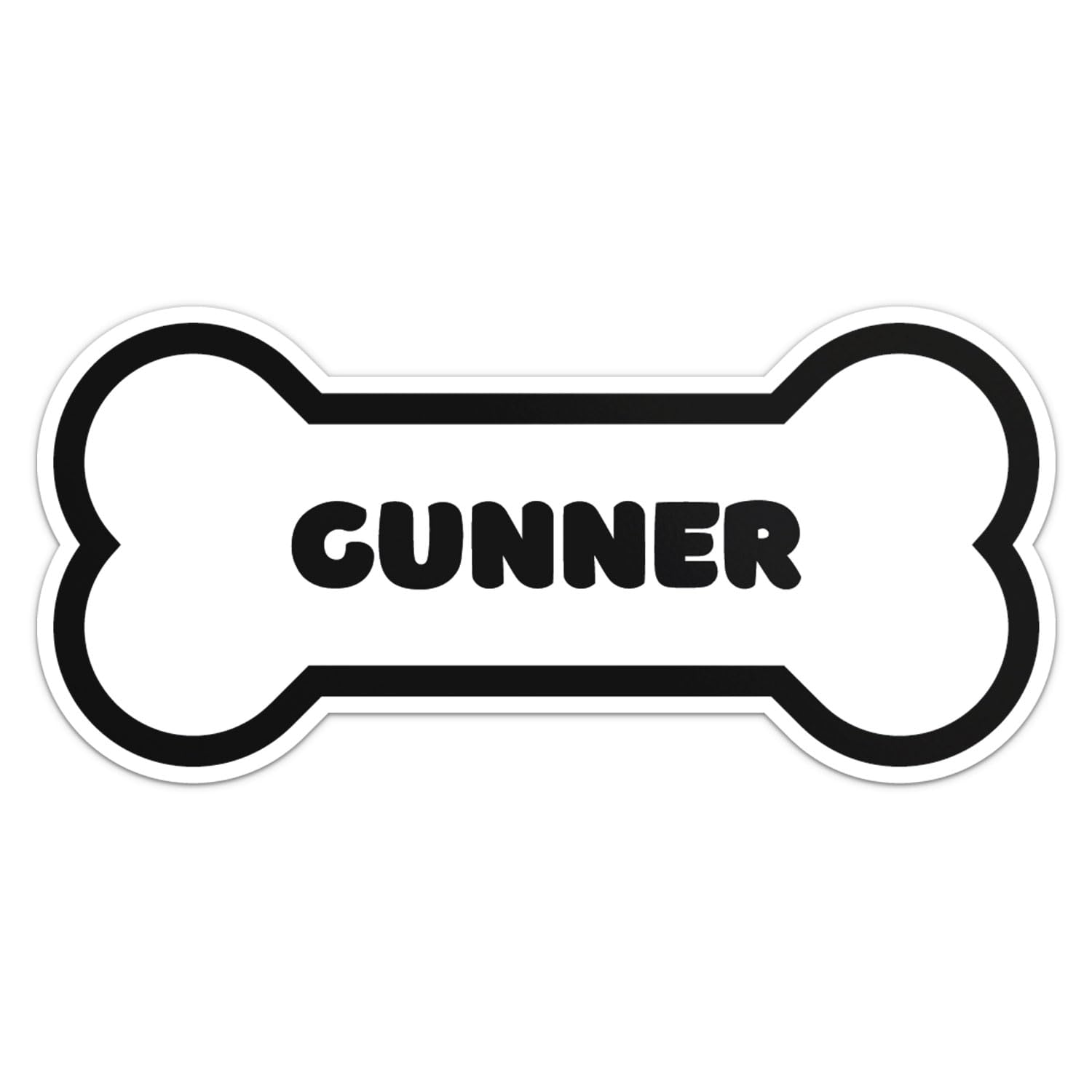 Gunner Dog Name Sticker - Waterproof Vinyl Decal For Car Bumper, Laptop, Water Bottle, Wall, And Window, Size - 3'' Longer Side