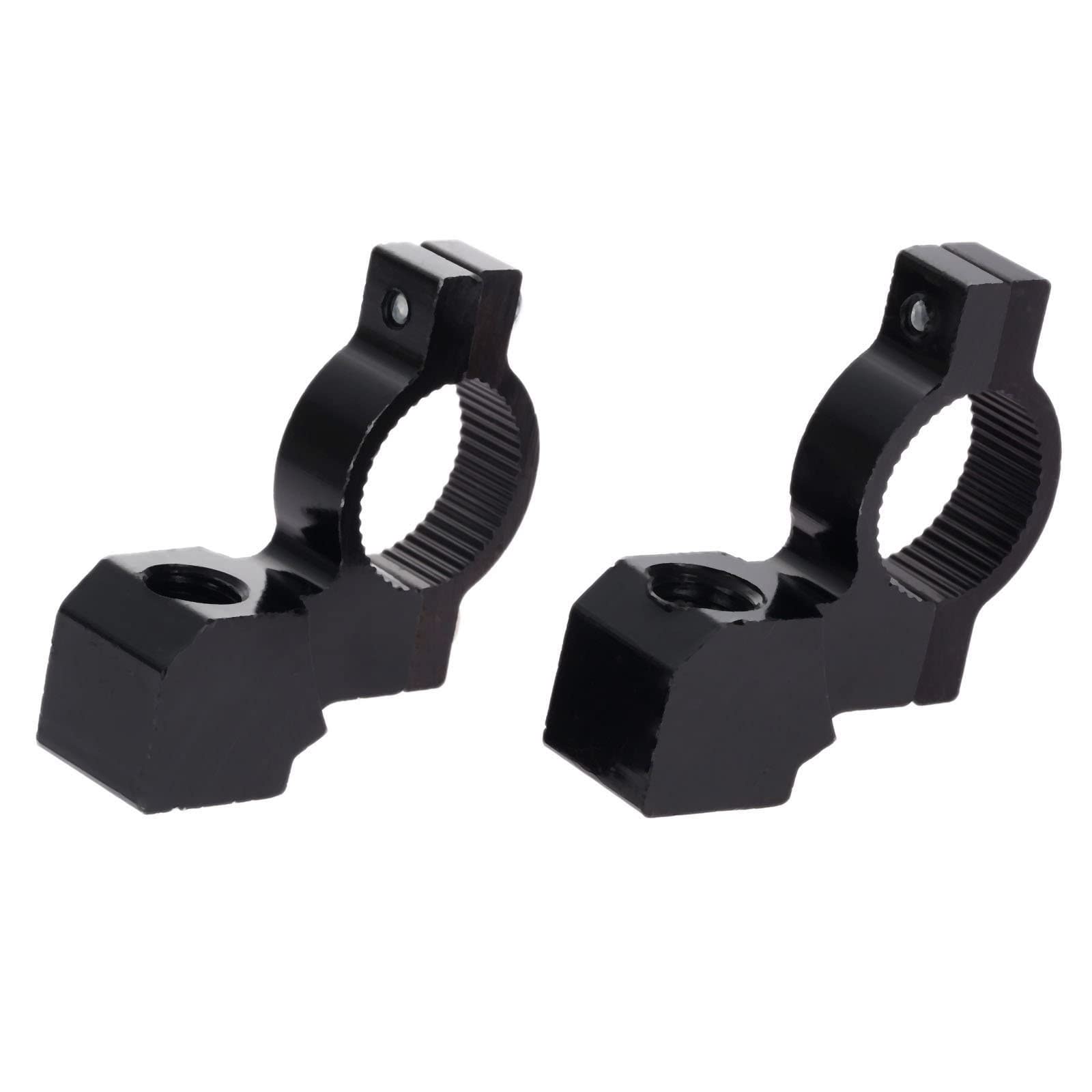 Mtsooning Motorcycle 10mm/ 7/8' Mirror Mount Clamp, 2PCS Handlebar Rearview Mirror Adapter, Black Aluminum Universal Bike mirror Holder