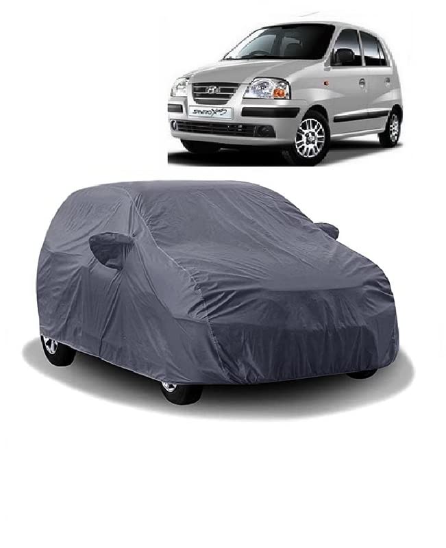 Carigiri Grey Car Body Cover For Hyundai Santro Xing(Triple Stitched,Mirror Pockets)(Models2004, 2005, 2006, 2007, 2008, 2009,