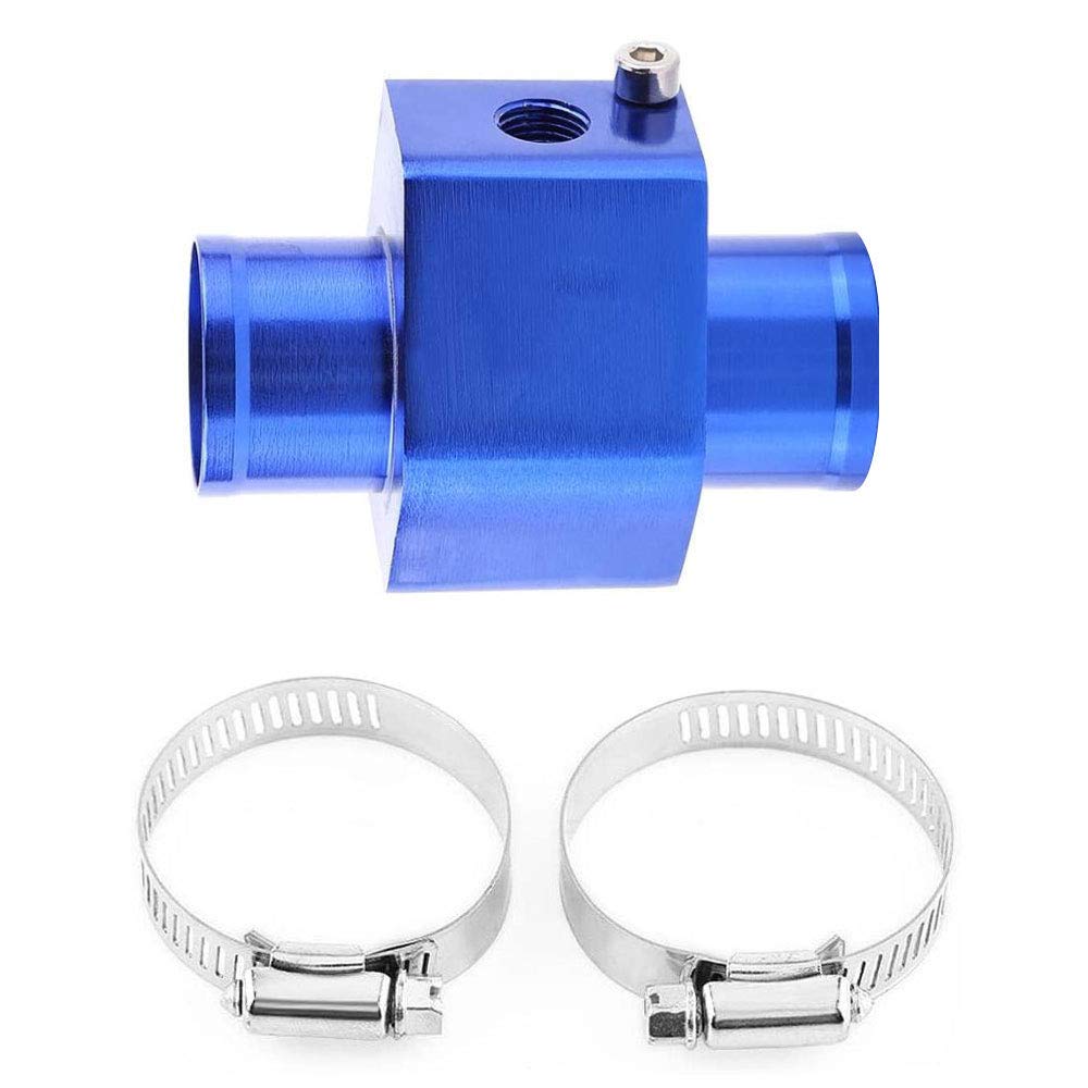 Universal Water Temp Joint Pipe Water Temp Temperature Joint Pipe Sensor Gauge Radiator Hose Adapter, (Blue, 28Mm)