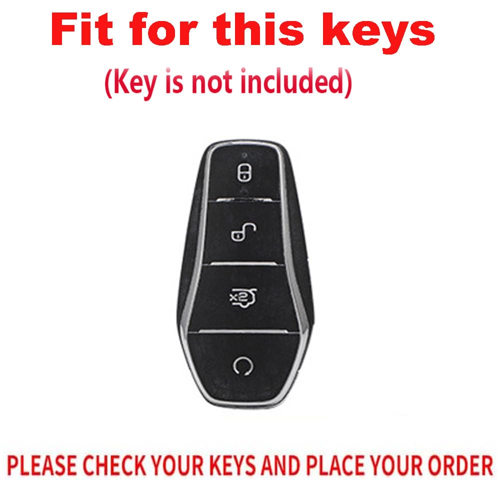 Tecart Tpu Key Fob Cover Fit For Byd Han Ev Tang Dm 4 Button Car Key Case Cover Protector Key Cover Key Shell Holder Black