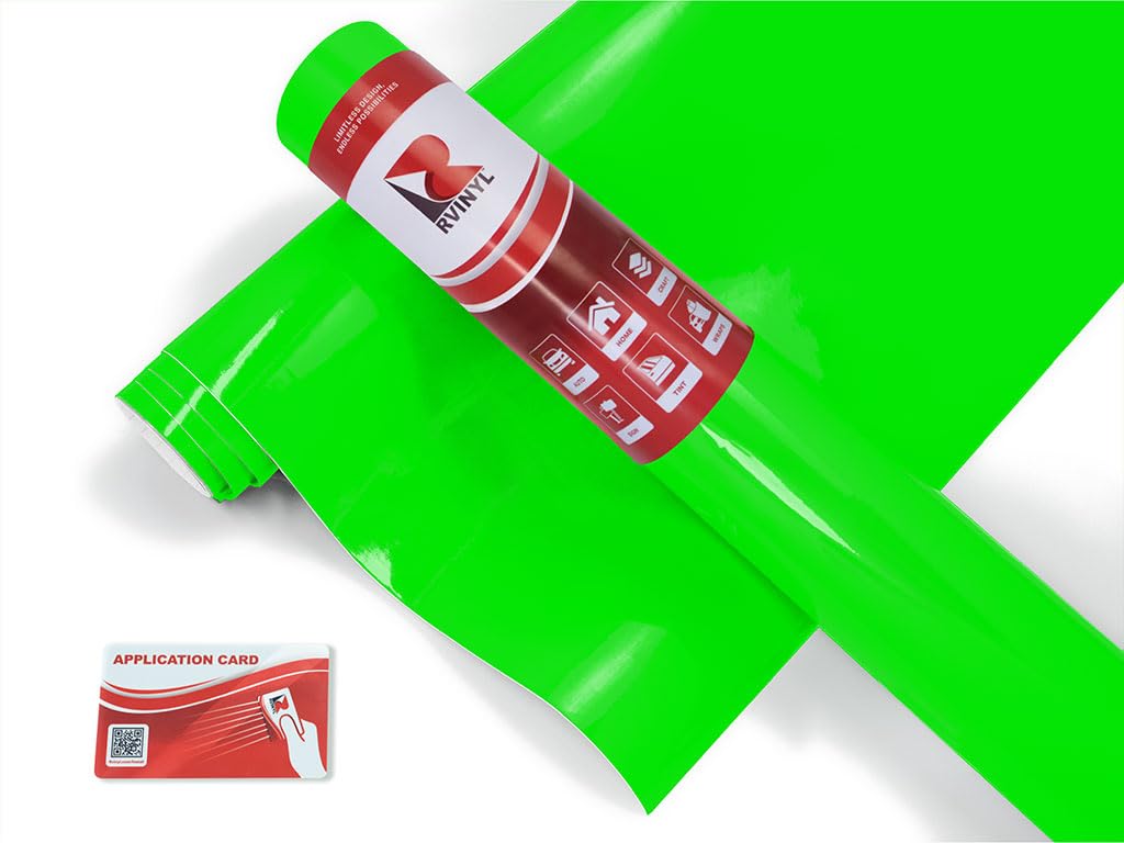 3M 1080 Series Vcw17120 Satin Neon Fluorescent Green - 5Ft X 12Ft - Dual Cast Car Wrap Vinyl Film - Controltac Air Release Adhes