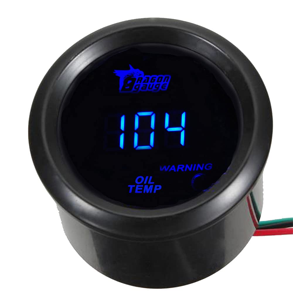 Esupport Universal Car Motor 2'' 52Mm Digital Blue Led Light Display Oil Temp Temperature Gauge Meter Fahrenheit F