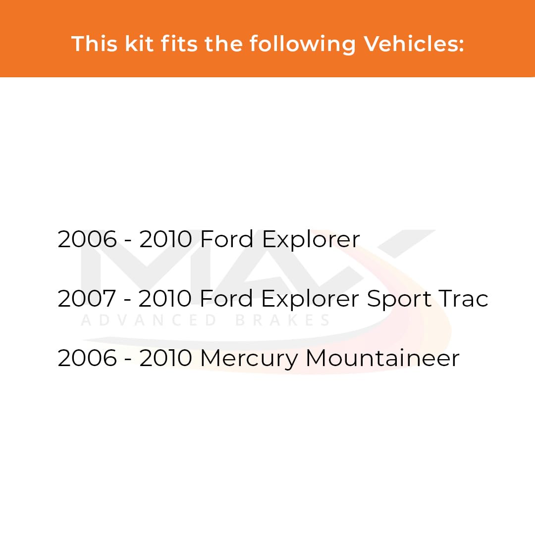 Max Advanced Brakes Rear Brake Kit Compatible With 2006 Ford Explorer Sport Trac Compatible With Mercury Mountaineer Replacement