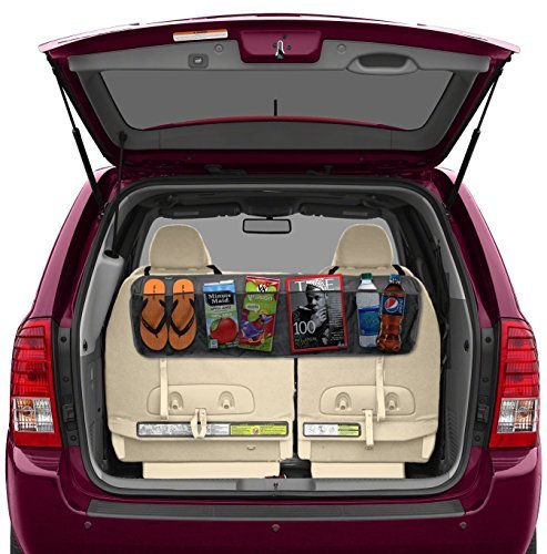 Vepson Nylon Multipurpose Car Back Seat Storage Organizer For Car, Car Boot Bags, Black