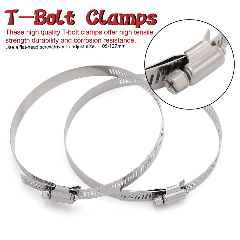 Tuolauthon 90 Degree Elbow Coupler Hose,Length 4Inch(102Mm),4-Ply Reinforced, Id 4Inch(102Mm) With 2Pcs Clamps For Turbo/Intercooler/Intake Piping Coupler