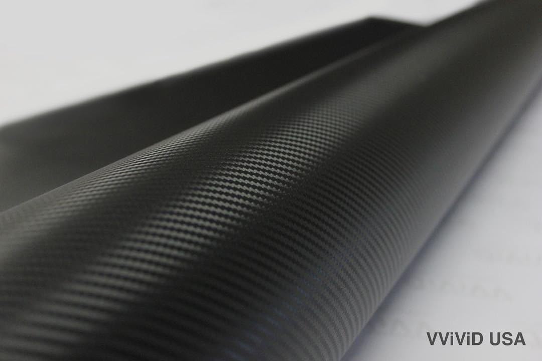 Vvivid Xpo Black Carbon Fiber 5 Feet X 9 Feet Car Wrap Vinyl Roll With Air Release Technology