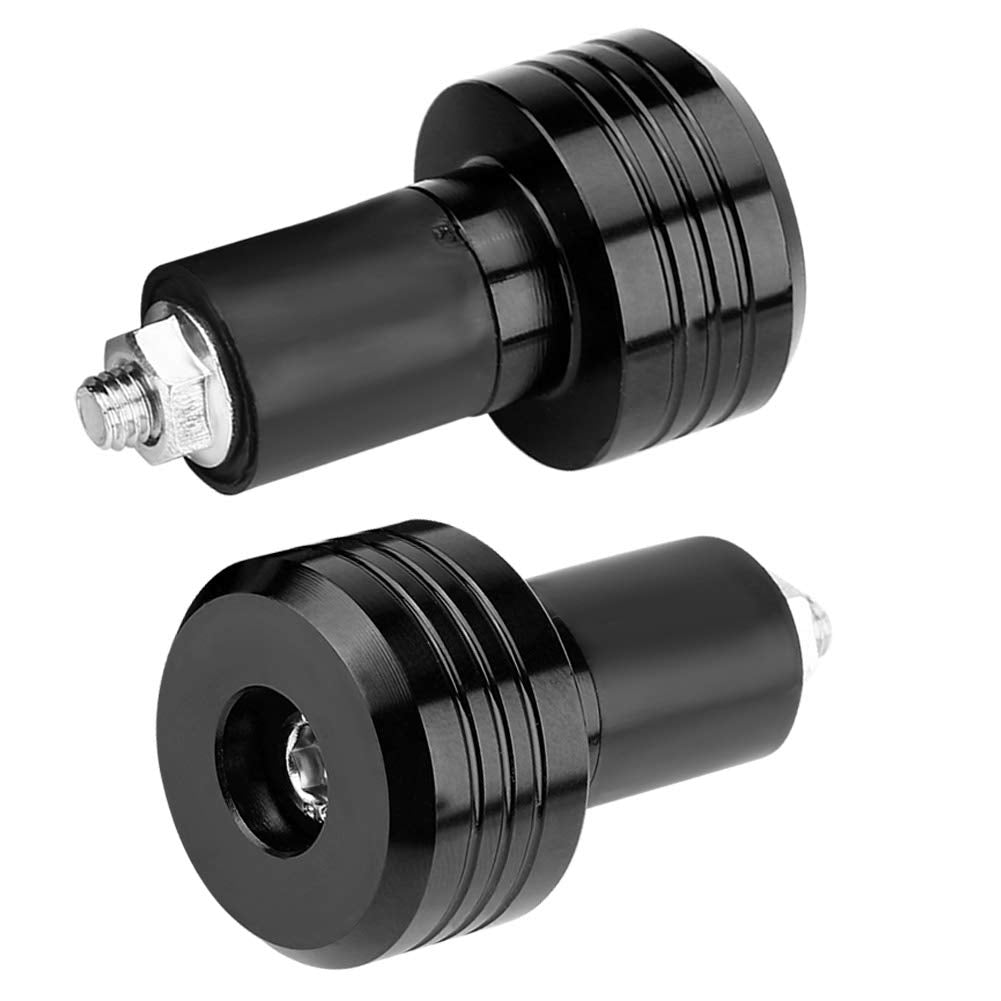 Pair Of 22Mm Universal Aluminum Motorcycle Grip Handlebar Ends Weight Balance Plug Black Universal Handlebar Weight Motorbike Motorbike Handlebar Ends Embout Guidon Moto Bar End Weights For Motorcycle