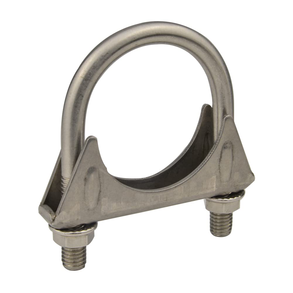 Heavy Duty 2.125'' (2 1/8 Inch)Exhaust Tail Pipe Stainless Steel Saddle Style U-Bolt Muffer Clamps