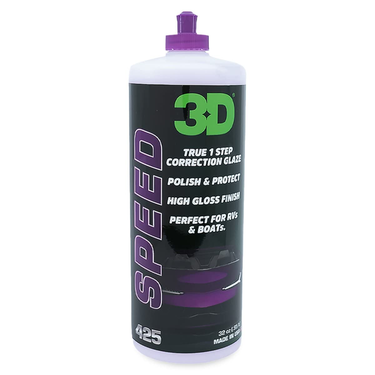 3D Speed All-In-One Polish & Wax - Scratch & Swirl Remover, Clear Coat Safe Paint Sealant - High Gloss Finish, Easy Application