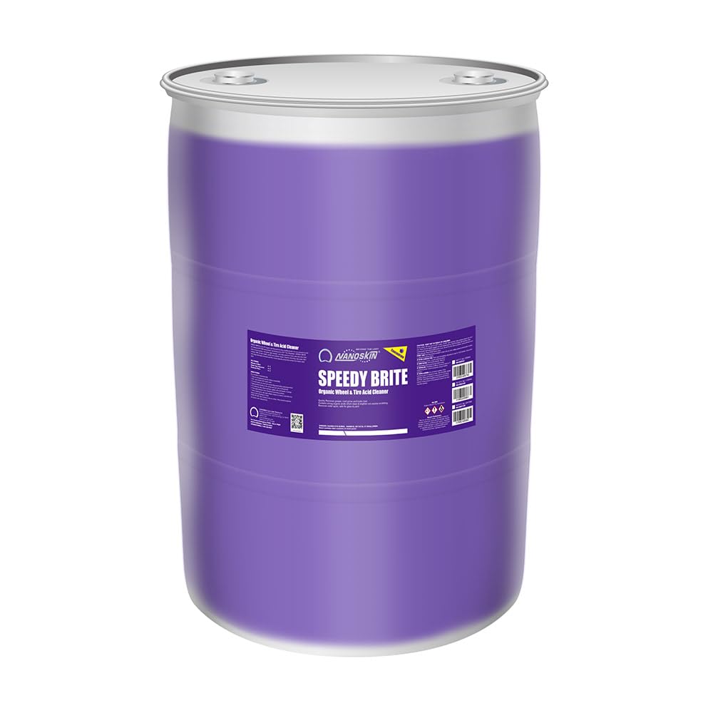 Nanoskin SPEEDY BRITE Pro Grade Wheel & Tire Acid Cleaner, 55 gallons - Chrome & Coated Wheel Safe, Cleaning with Organic Acid |