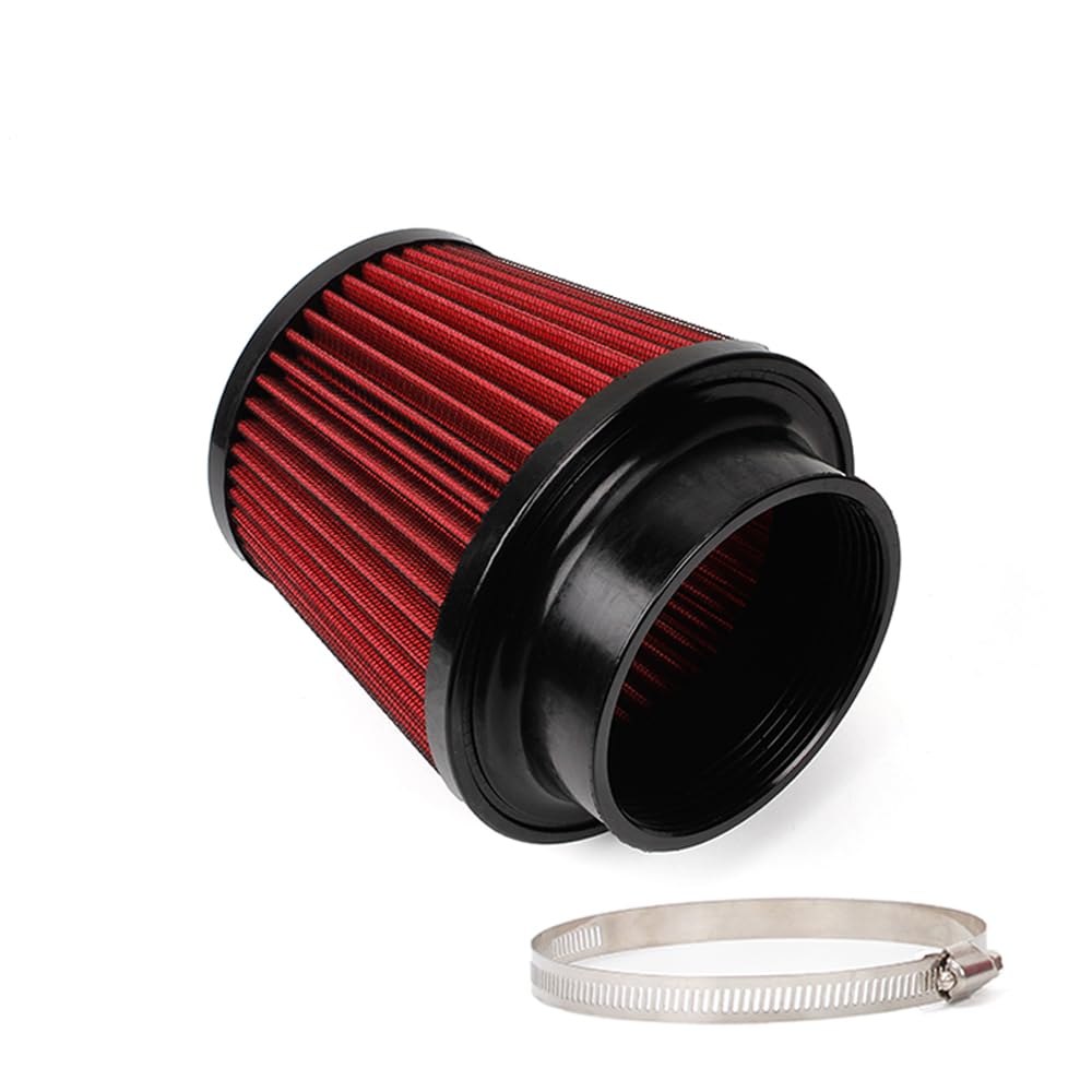 Red 4'' 100Mm Inlet Cone Replacement Dry Air Filter High Flow Car Truck Performance Cold Air Intake Filter