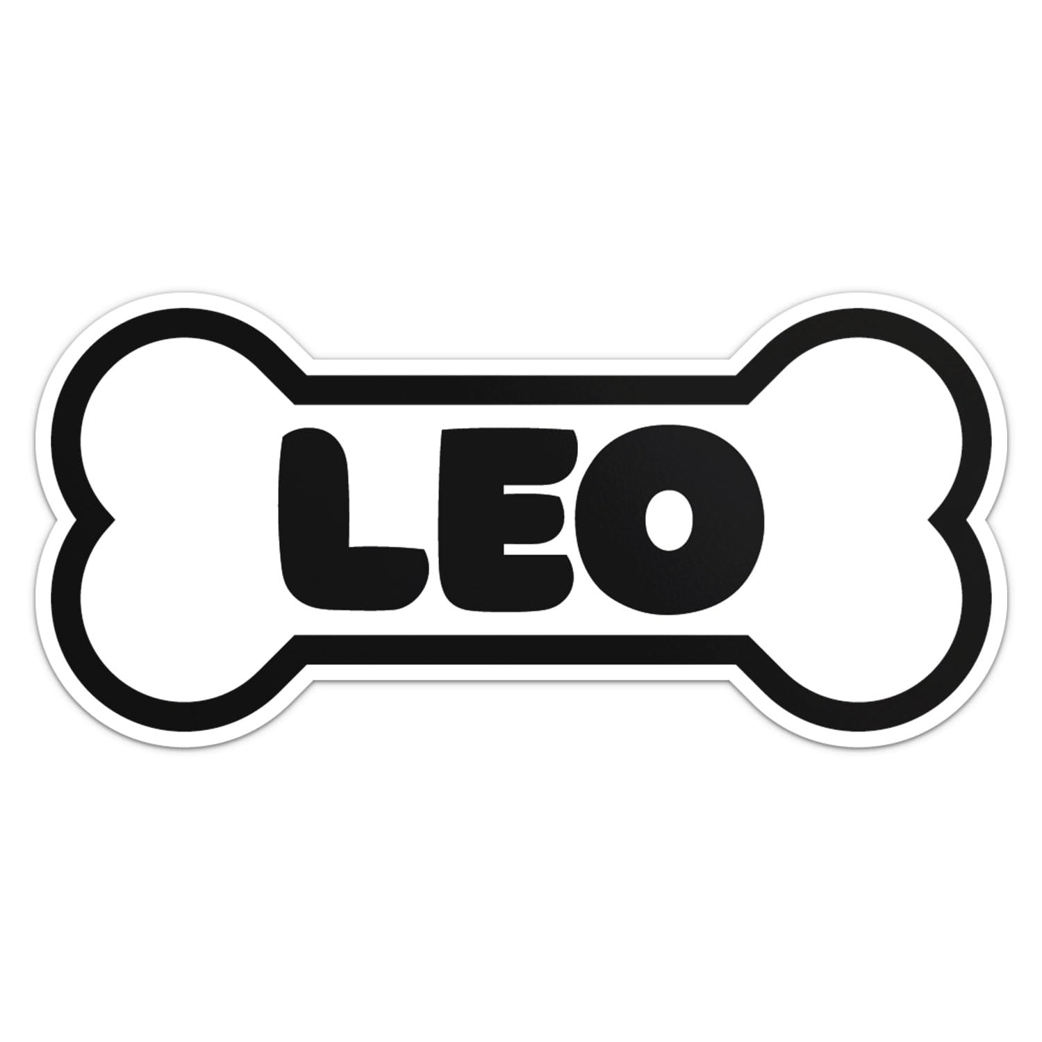 Leo Dog Name Sticker - Waterproof Vinyl Decal For Car Bumper, Laptop, Water Bottle, Wall, And Window, Size - 3'' Longer Side