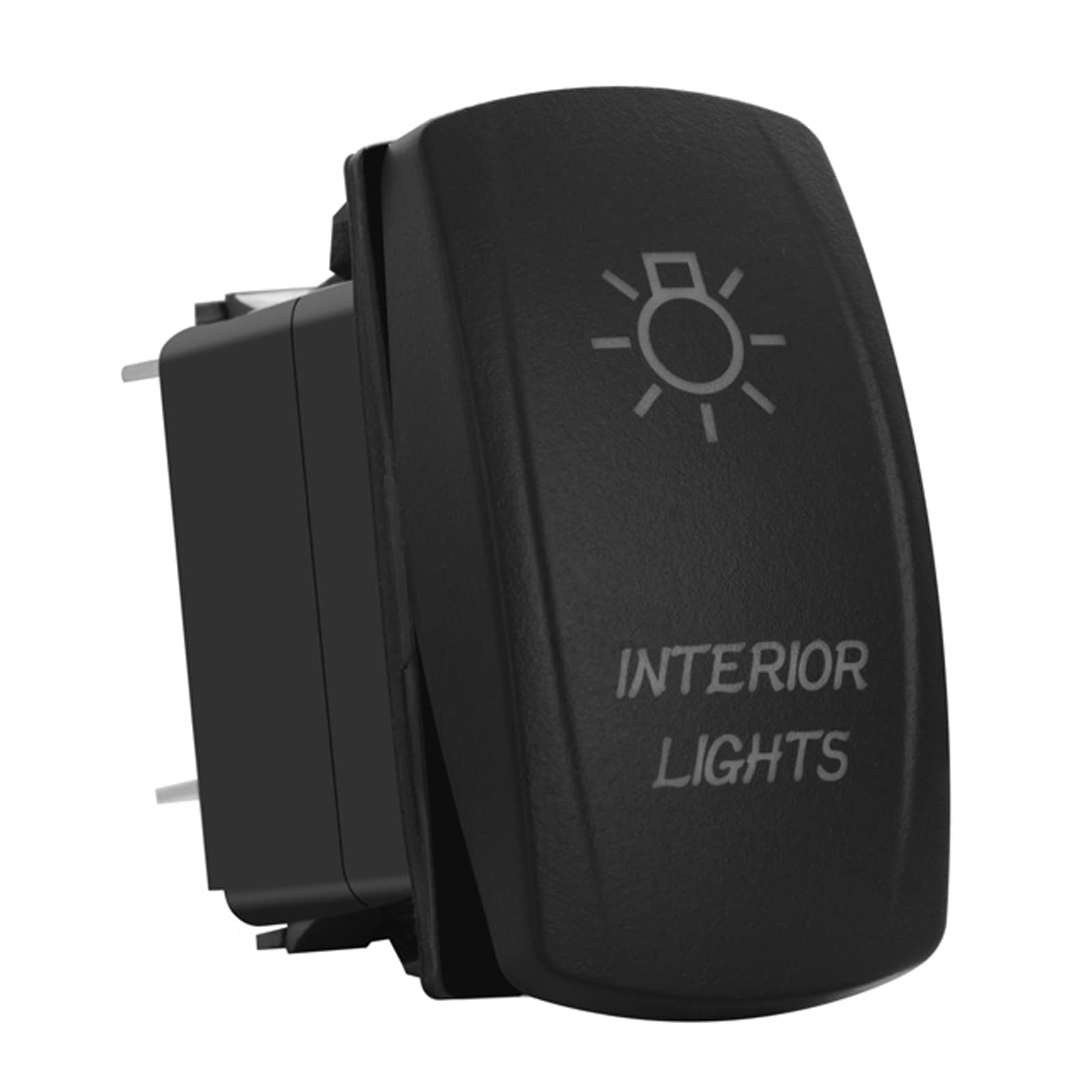 Bacautoparts 12V 24V Red Interior Lights Rocker Switch With Jumper Wires 5 Pin On-Off Light Switch For Car Boat Truck Jeep Can Am Commander Atv Utv Dash Replacement Switch