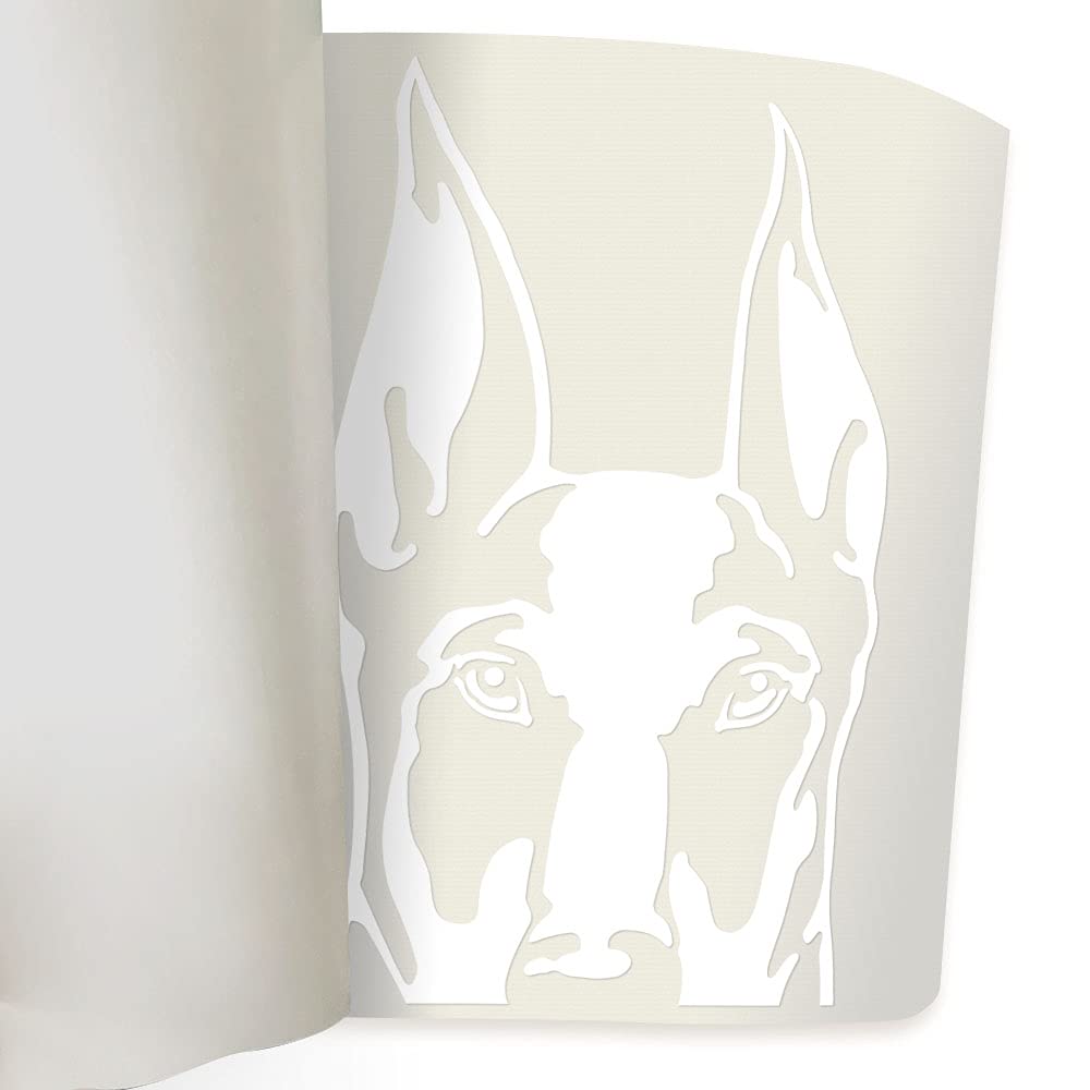 WIRESTER 6 inch Clear Vinyl Decal Sticker Decoration for Car Window (Or Any Flat Surface) - Doberman Pinscher Dog