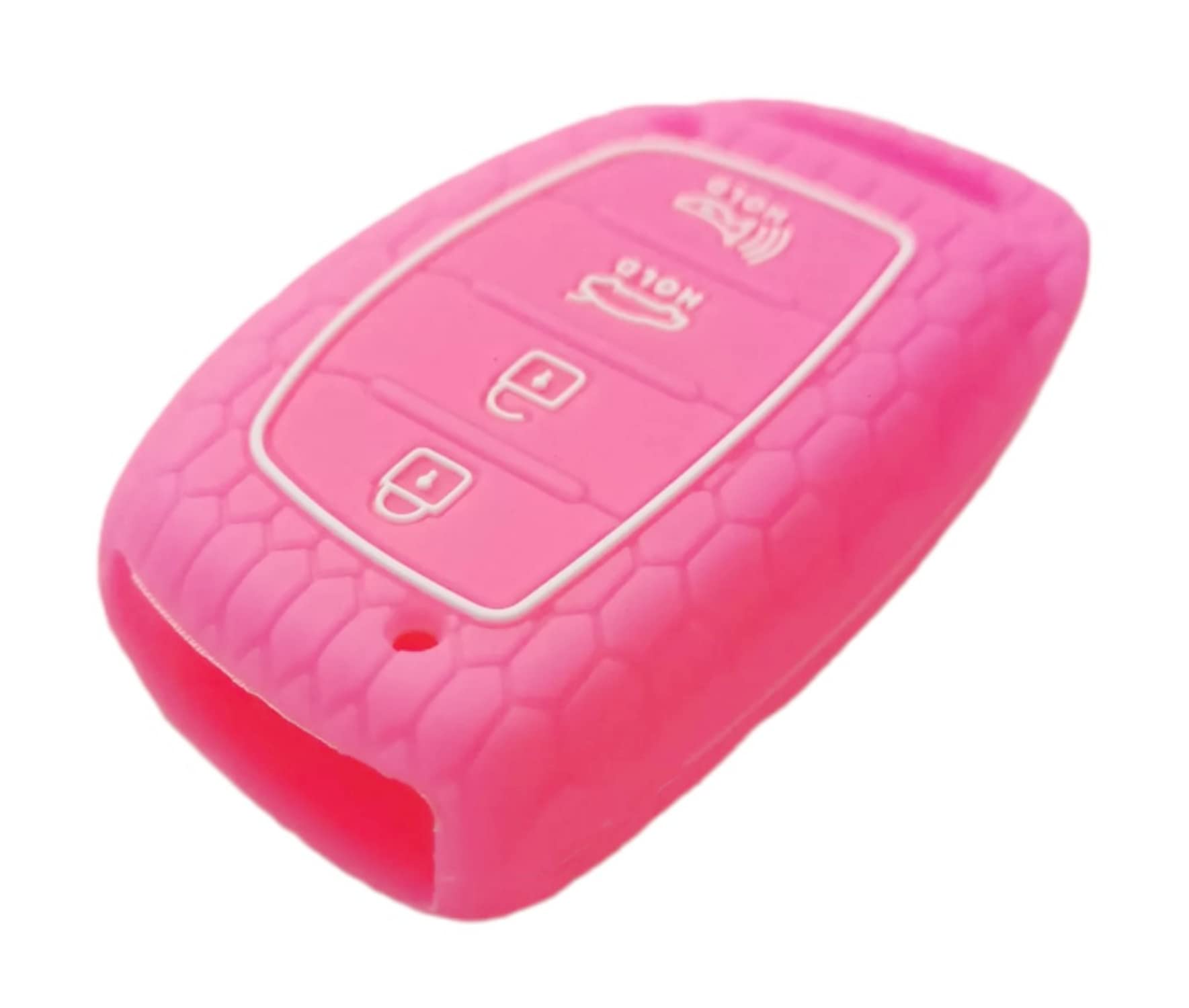 Reprotecting Silicone Rubber Key Fob Cover Compatible With 2016-2021 Hyundai Elantra Elantra Gt Ioniq Sonata Tucson Sy5Mdfna433«Not For Keys With Eject/Fold Buttons»(4 Button Smart Key, Black Rose)