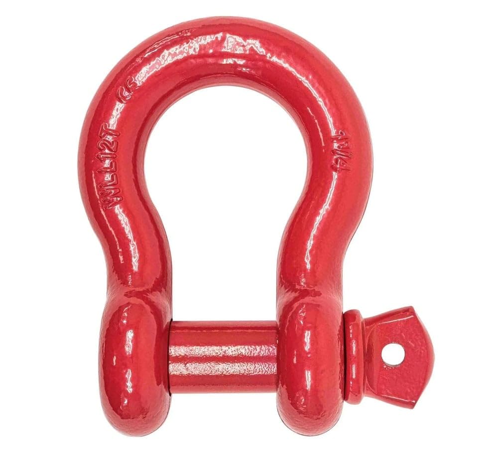 1/2 Anchor Shackle Forged Carbon Steel w/ Alloy Screw Pin Load Limit # 2.0 Tons (4,000 lbs) | Double Rust Protection Heavy Duty 