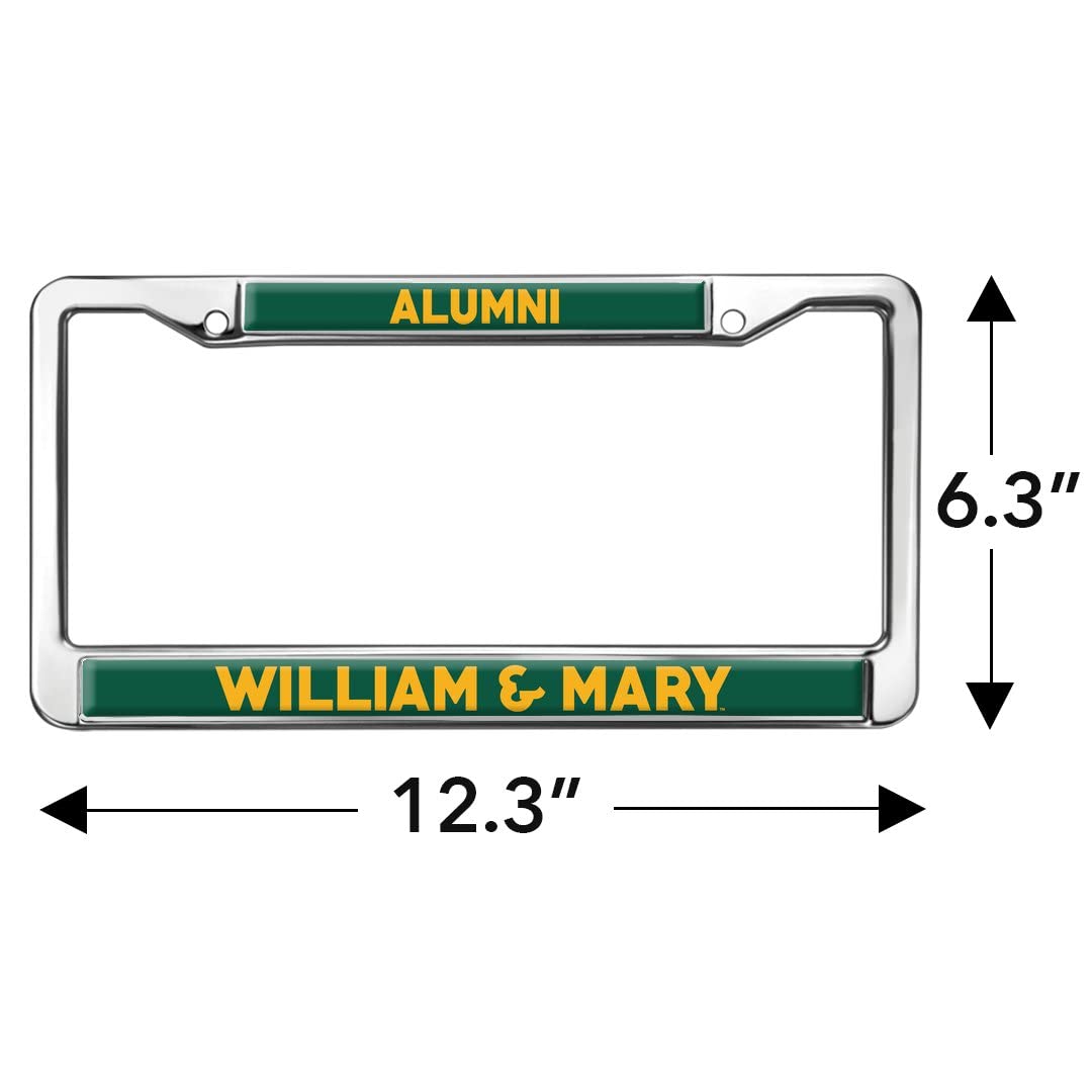 William & Mary Alumni Logo Full Size Standard License Plate Metal Frame