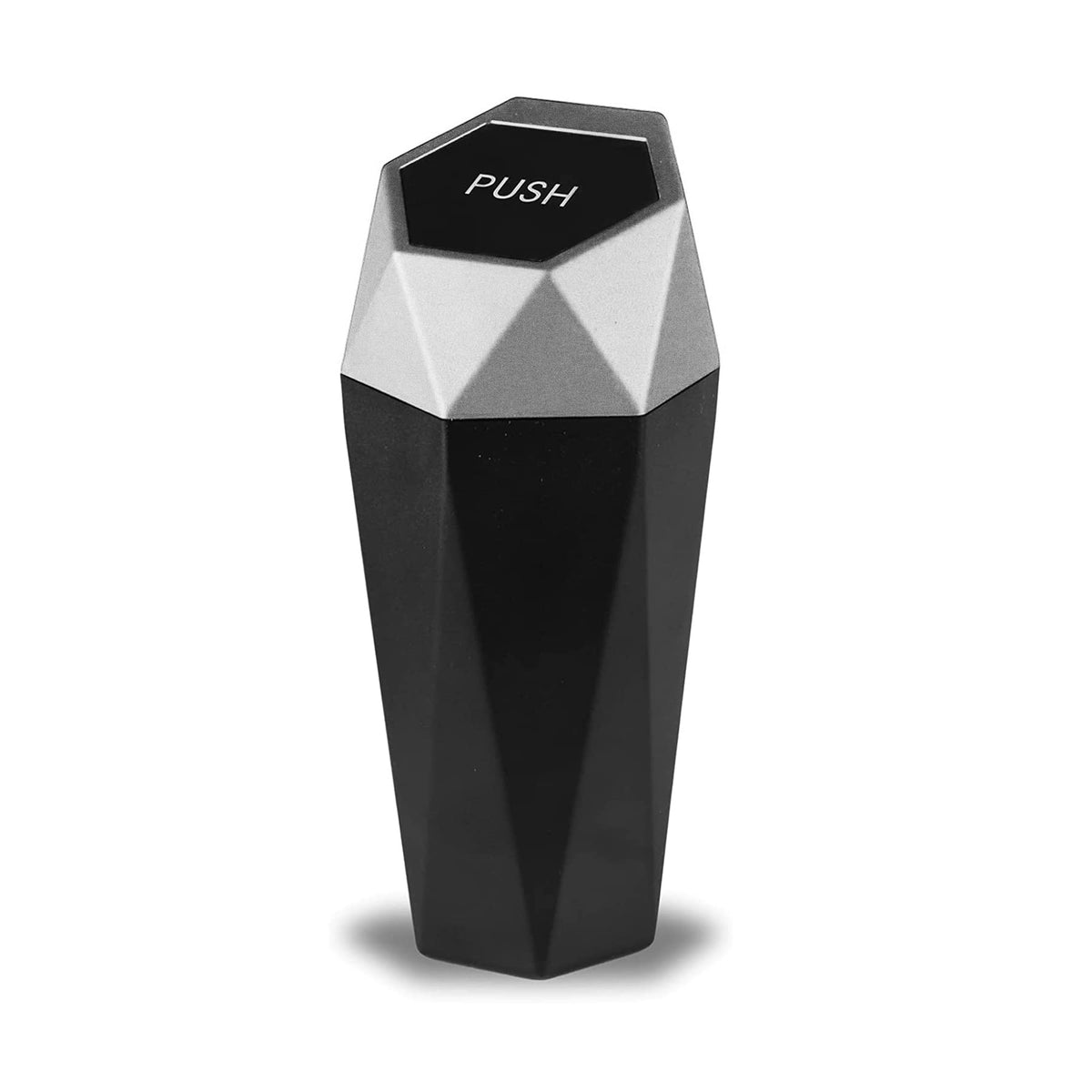 Justtop Car Trash Can With Lid, Diamond Design Small Automatic Portable Trash Can, Easy To Clean, Used In Car Home Office (Silve