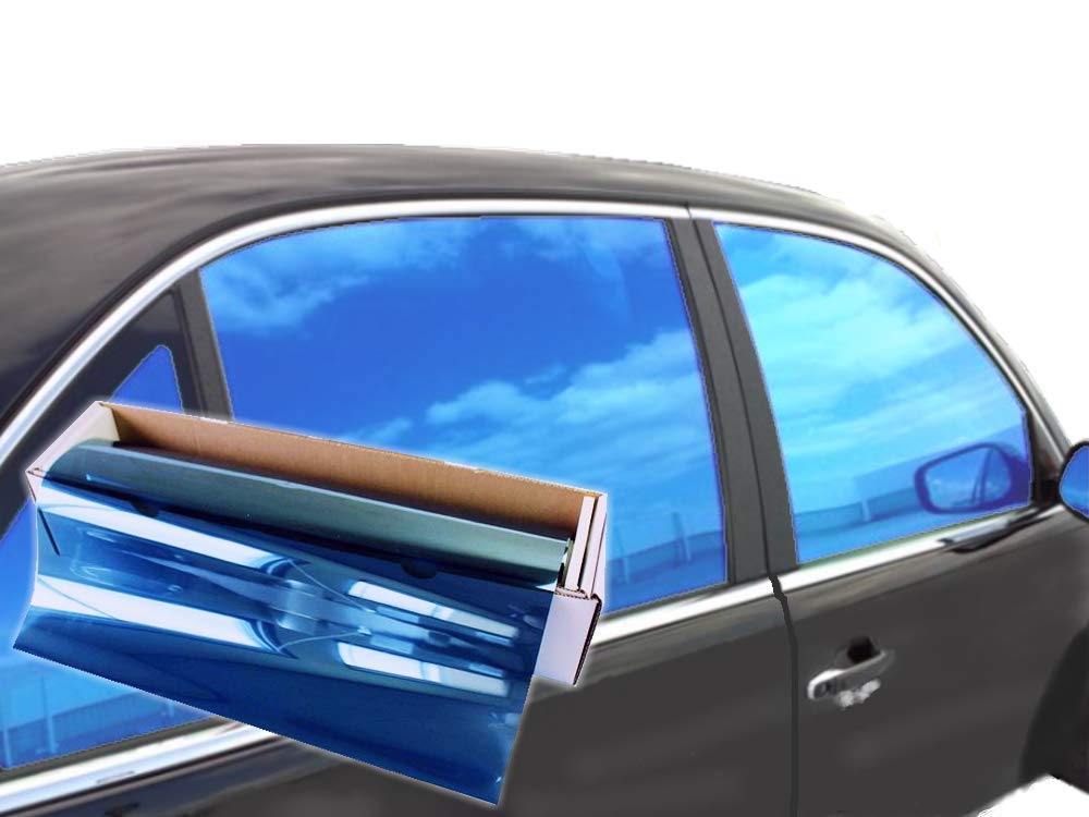 JNK NETWORKS Reflective Car Window Tint Film - One Way Window Mirror Glass Shield Automotive Tinting Sun Blocking Anti UV Heat C