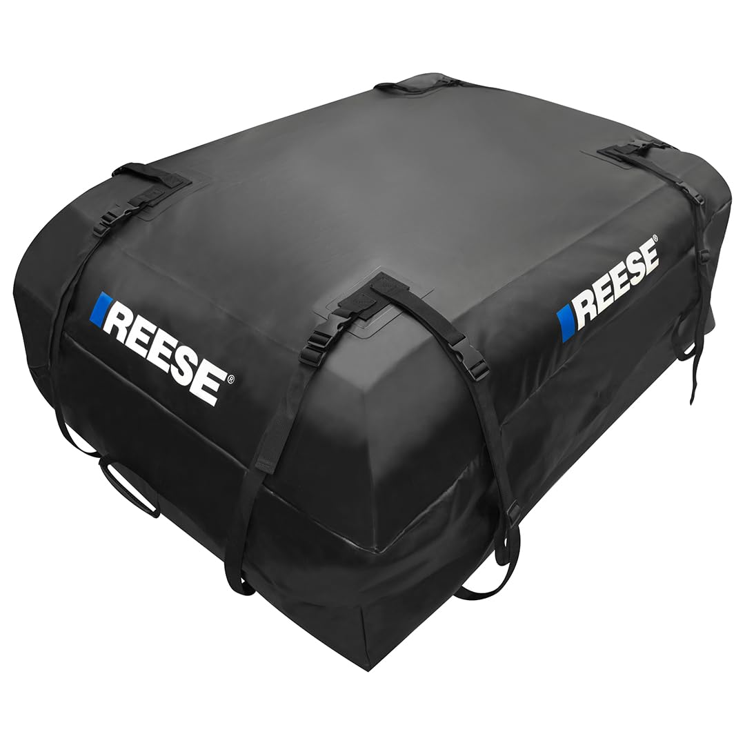 REESE 59006 Waterproof Rooftop Cargo Carrier Bag for Cars, SUVs or Trucks with/Without Roof Racks, 15 Cubic Feet, Heavy Duty 840