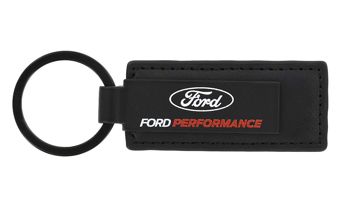 Ford Performace Wordmark with Logo UV printed black leather keychain