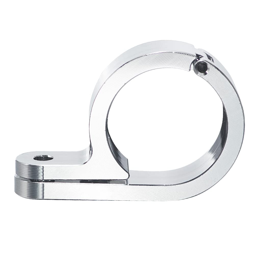WOWTK Handlebar Mount Clamp for 32mm Bars, Chrome Aluminum/Steel, Model 727277302049, Fits Harley Touring, Road King, Dyna, Sportster