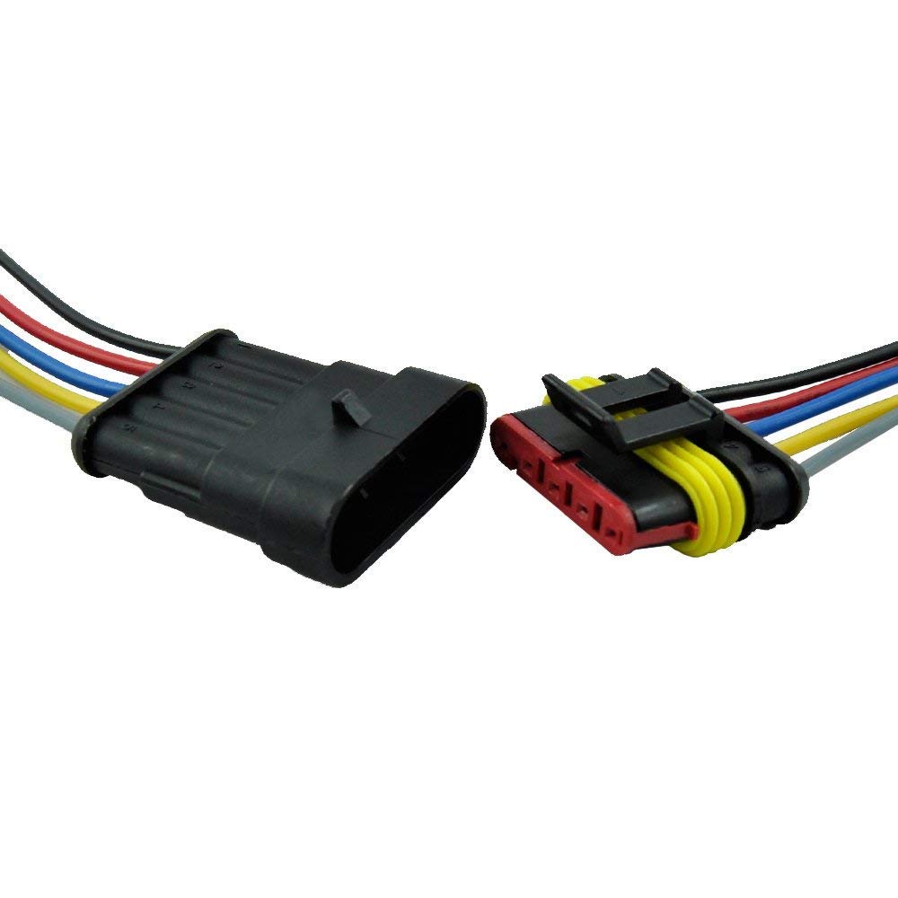 Zytc 5 Pin Way Car Waterproof Wire Connector Plug Auto Electrical Wire Connectors Awg Terminal Pack Of 5