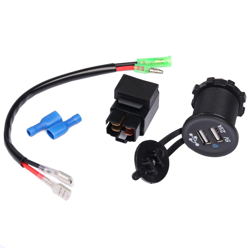 Motorcycle Dual USB Charger with Relay Battery Charger for Kawasaki Versys650 Versys1000 Ninja400 Ninja650 Versys 650 1000 X300 