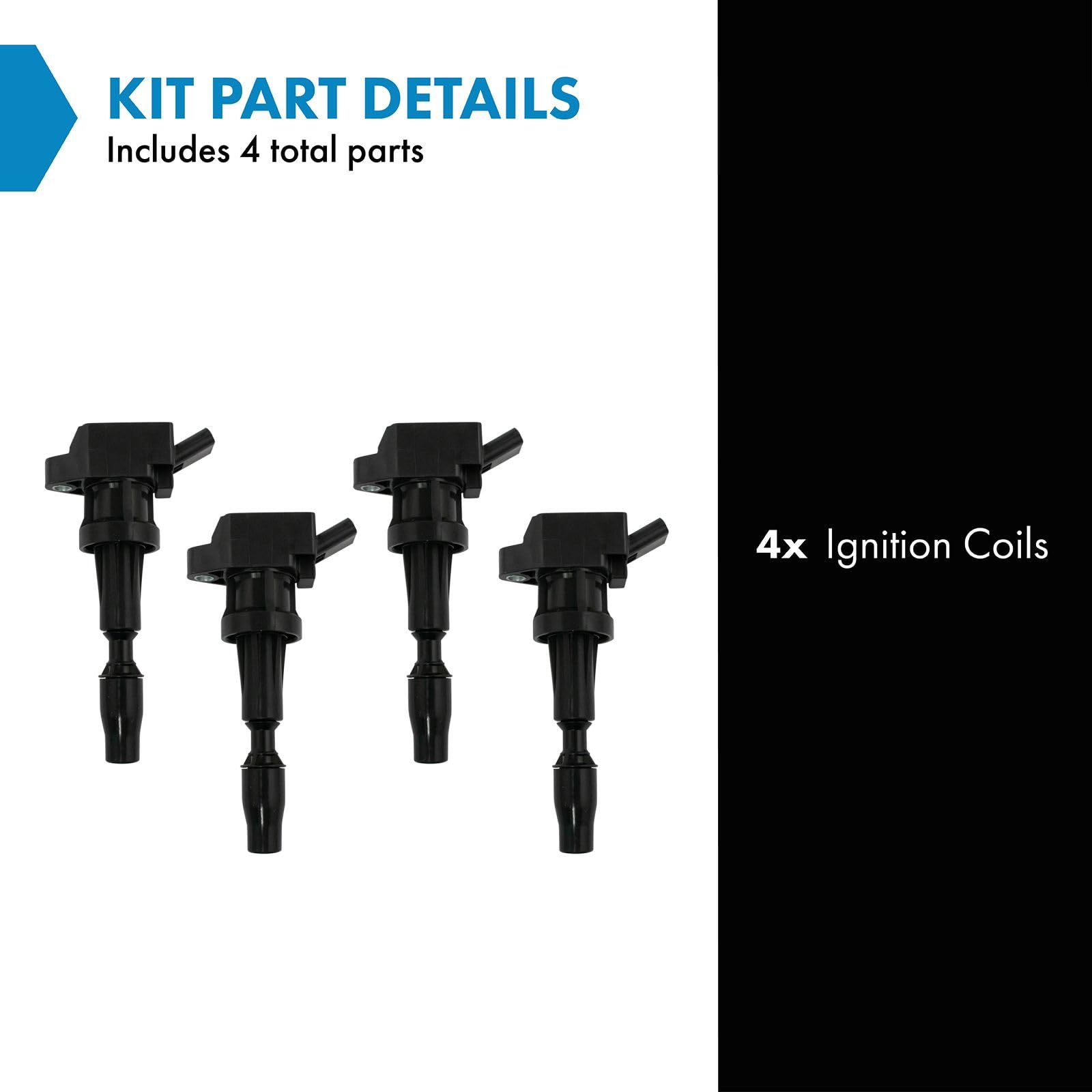 TRQ Ignition Coil Set for 2017-2020 Hyundai Ioniq & Kia Niro, Model ICA65257