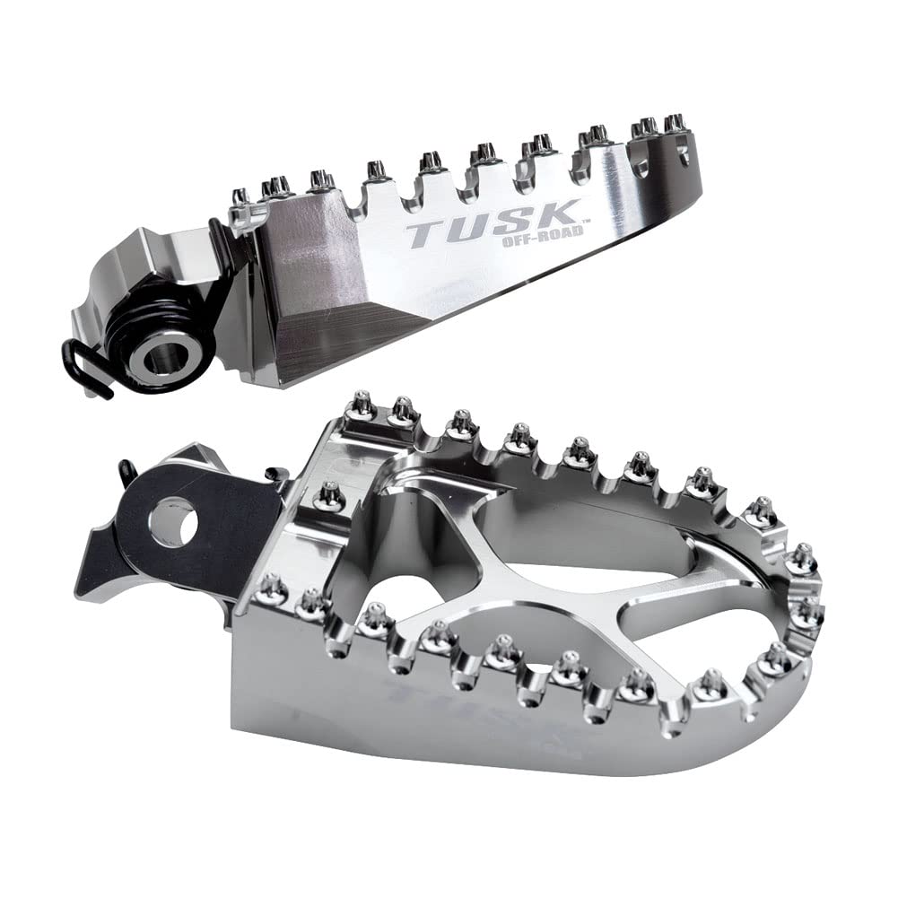 Tusk Billet Race Foot Pegs With Springs Compatible With Kawasaki Klr650 1987-2018, 2022-2025