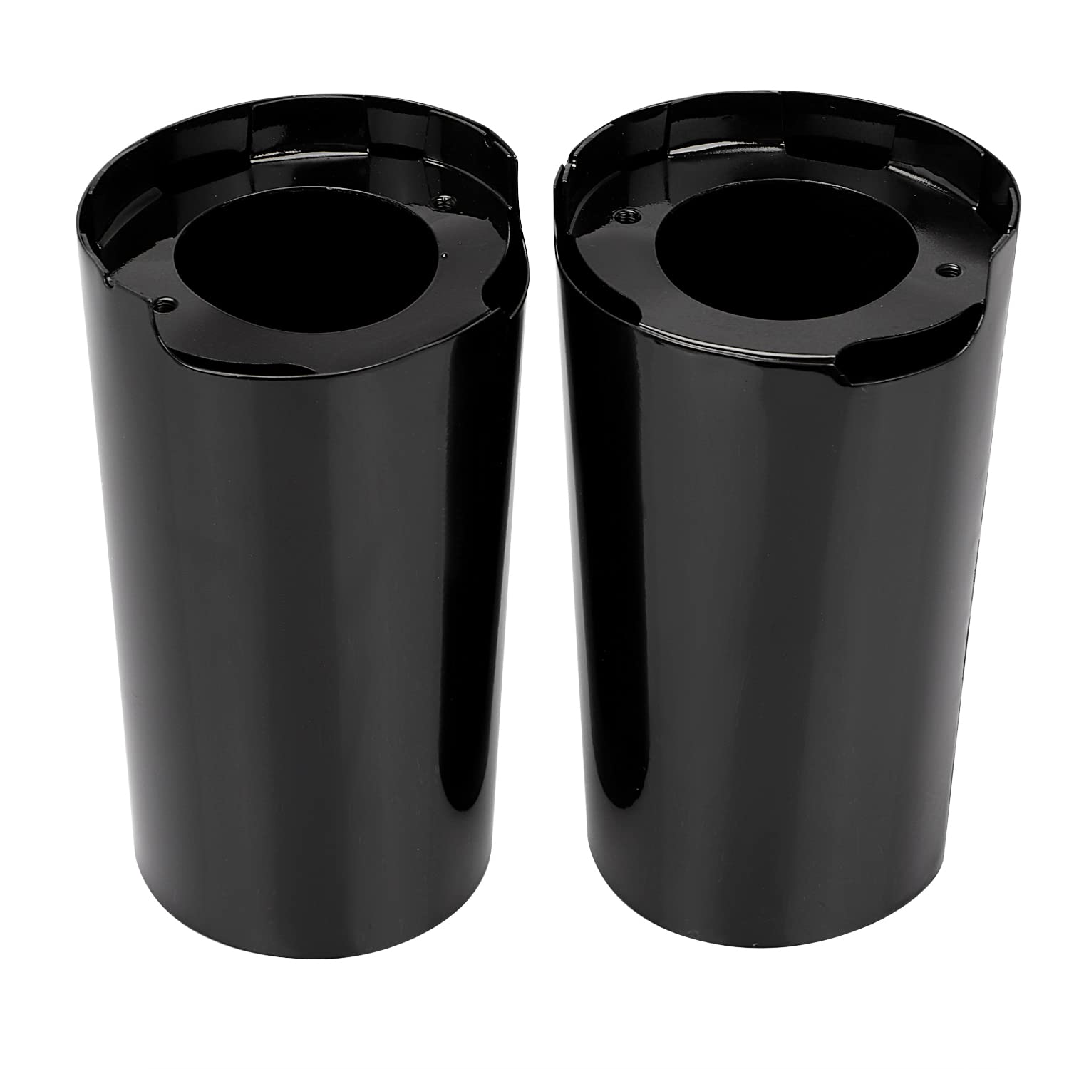 SHMTOOL Gloss Black Upper Fork Slider Covers Cow Bells for Harley Touring Street Glide Road Glide Electra Glide Tri Glide 2014-L