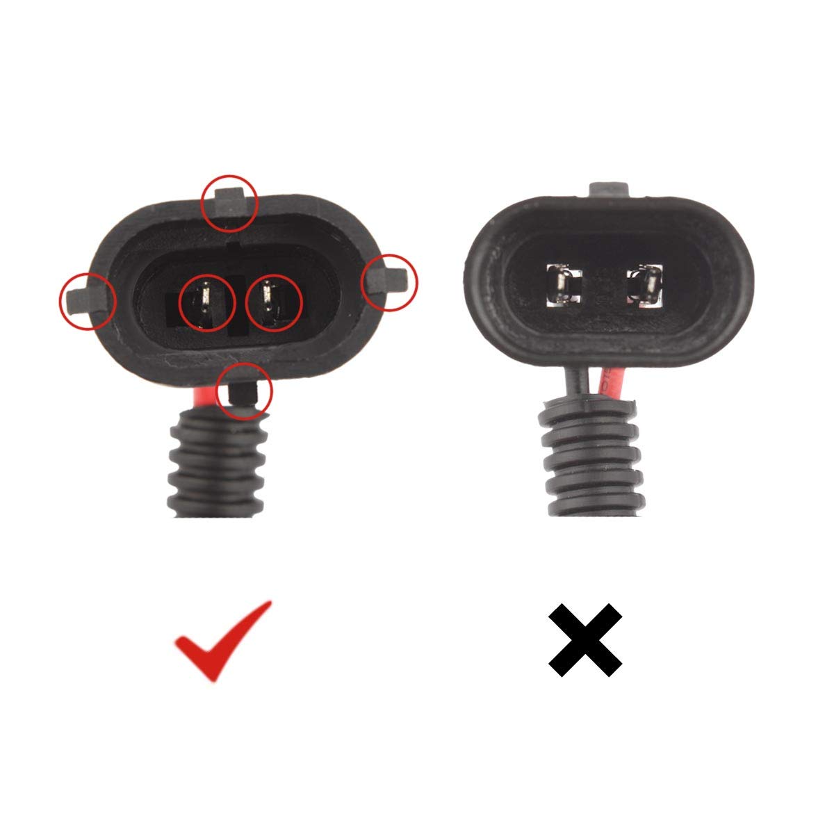 Tomall H11 To H7 Light Blub Retrofit Wiring Harness Connector Socket Adapter 12Cm(5Inch)