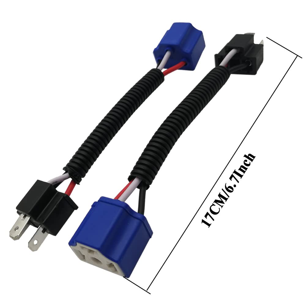 Audak 2Pcs H4 9003 Hb2 Heavy Duty Ceramic Wiring Harness Sockets Male & Female Connector For Headlights Or Fog Lights