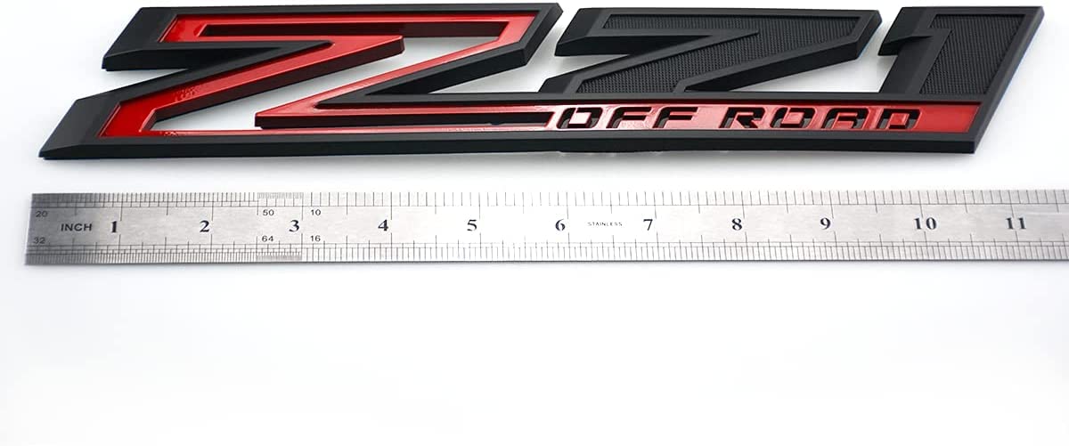 2Pack 2019-2025 Oem Z71 Off Road Emblems Side Decals Badges Compatible With Fits Silverado Offroad Parts 84632695 (Black Red)