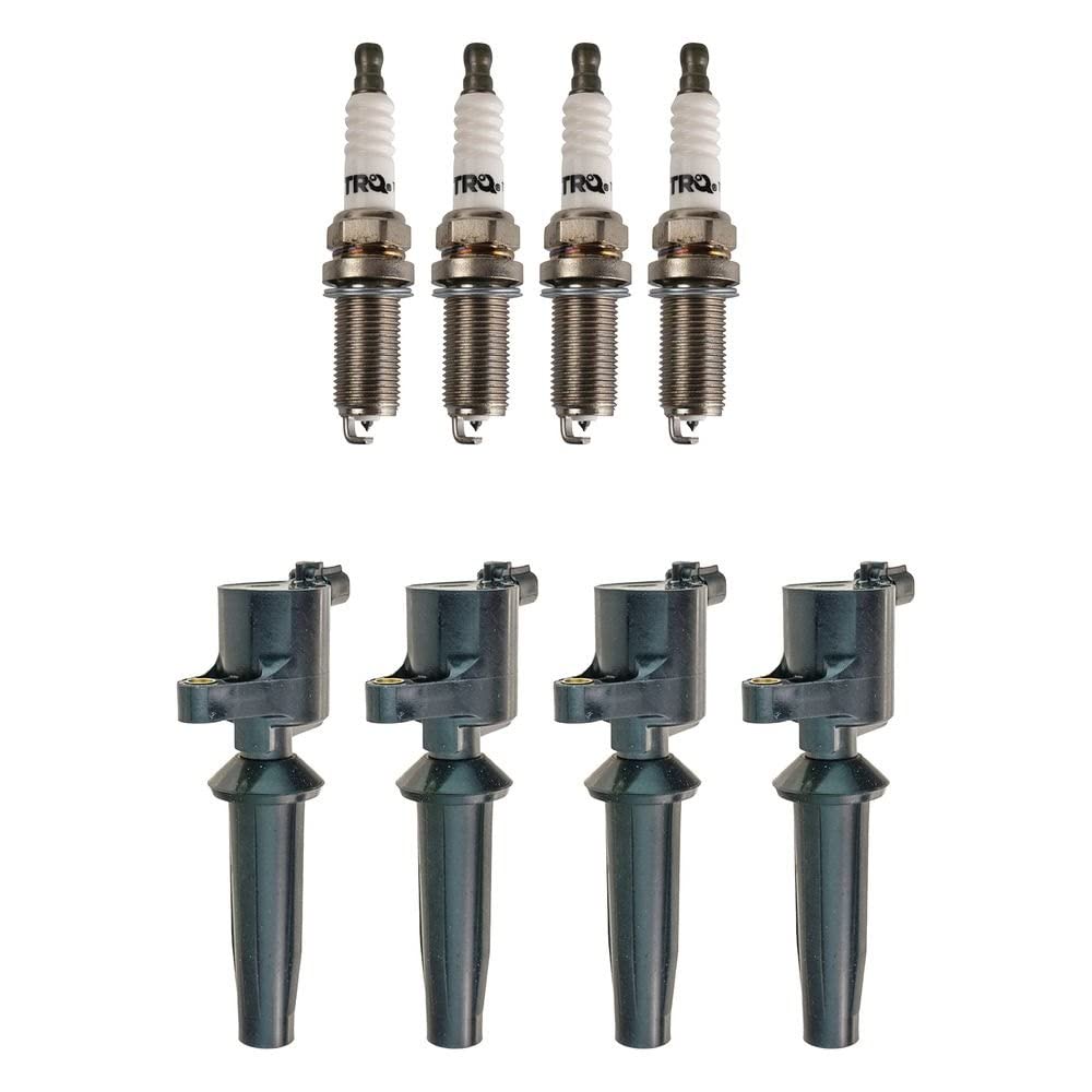 Trq Ignition Kit Ignition Coil Spark Plugs Compatible With 2005-2008 Ford Escape 2003-2011 Focus 2010-2013 Transit Connect 2004-