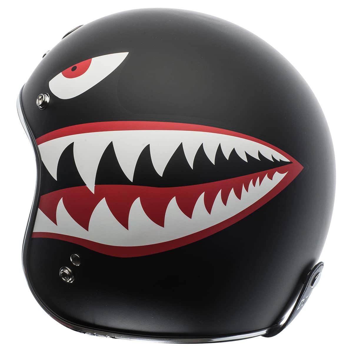 Torc T50 Fbk Fltg L T50 Route 66 3/4 Helmet With 'Flying Tiger' Graphic (Flat Black, Large)