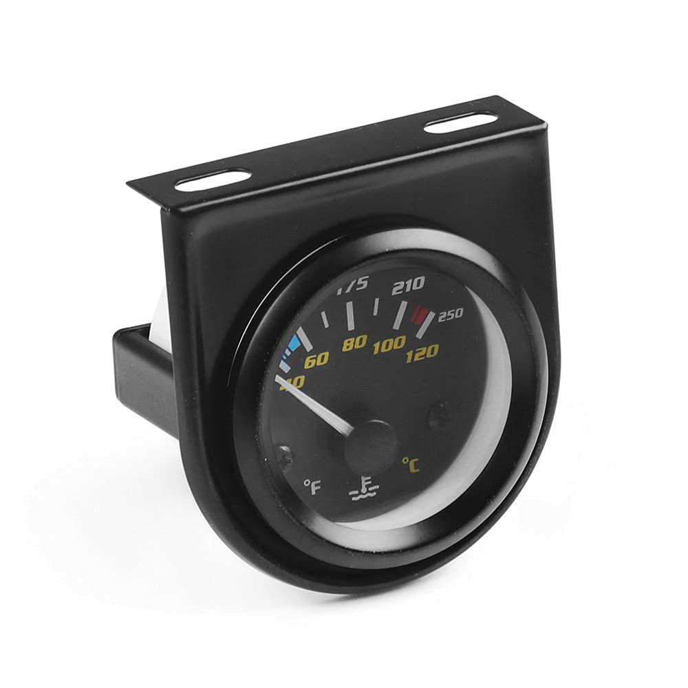 2'' 52Mm Water Temp Gauge 40-120 Celsius /100-250 Fahrenheit Pointer Auto Water Temp Temperature Gauge White Led Car Meter With