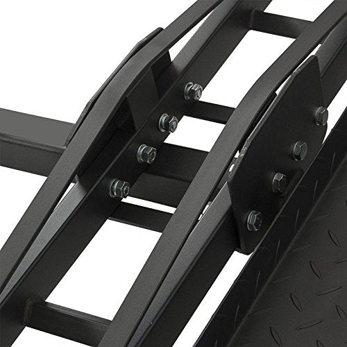 Jeremywell 500 Lbs Heavy Duty Motorcycle Dirt Bike Scooter Carrier Hitch Rack Hauler Trailer With Loading Ramp And Anti-Tilt Loc