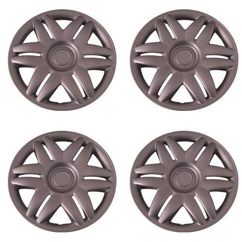 Set Of 4 Silver 15 Inch Aftermarket Replacement Hubcaps With Metal Clip Retention System - Part Number: Iwc205/15S