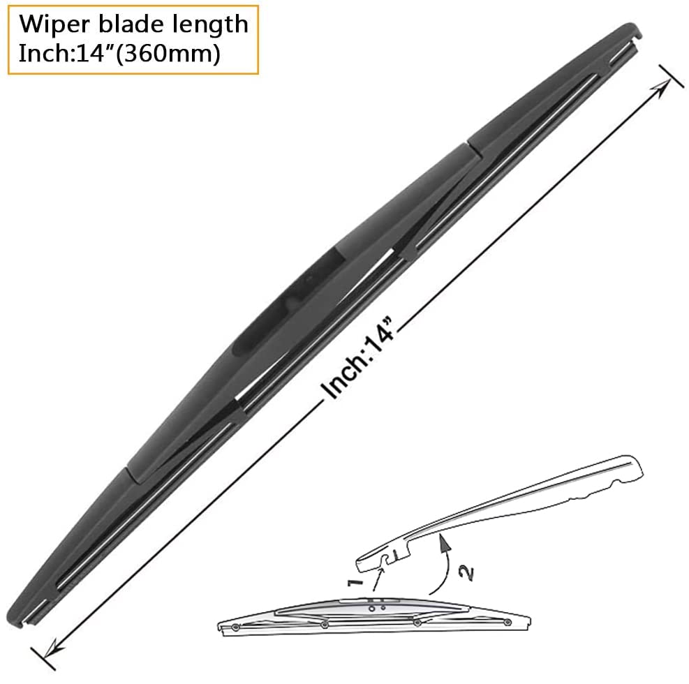 Autoboo 26''+16'' Windshield Wipers With 14'' Rear Wiper Blade Replacement For Acura Rdx Nissan Leaf -Original Factory Quality (