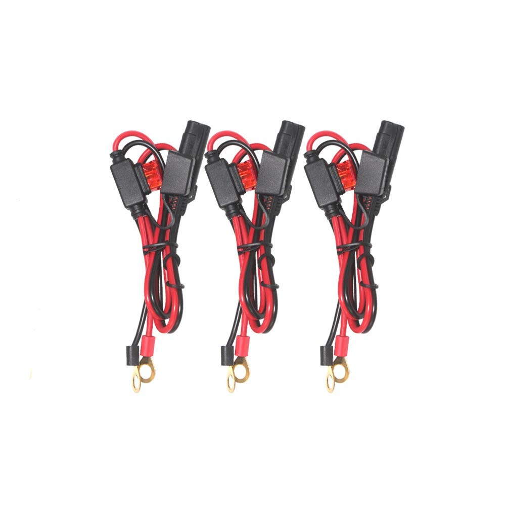 2Ft Motorcycle Battery Charger Cord - Sae To O Ring Terminal Quick Disconnect Assembly Extension Cable, Sae 2Pin Wire Harness Re