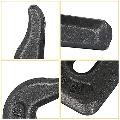 Eyluck 6 Pack 3/8'' Weld On Grab Hook, Heavy Duty G70 Forged Grab Chain Hooks Great For Chain Pulling And Lifting,Utility Hook W