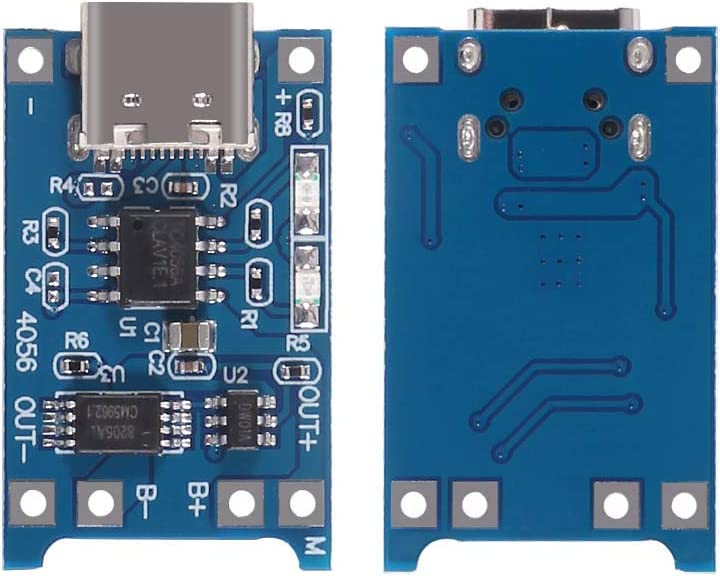 Gebildet 10Pcs Tp4056 Type-C Input Interface Usb 5V 1A 18650 Lithium Battery Charger Module Charging Board With Dual Protection
