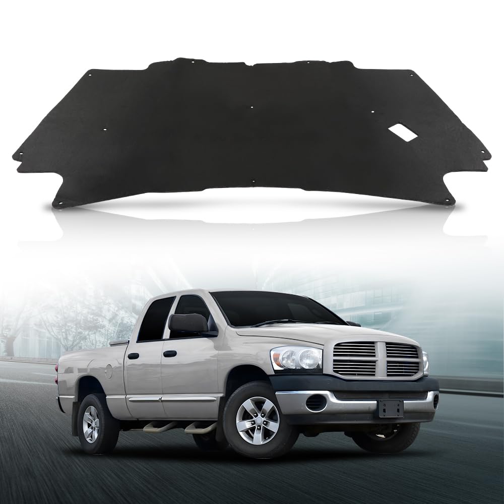 LQI Hood Insulation Pad with Clips Compatible with Dodge Ram 1500 2002-2008 Gas Only, Not for Diesel Black