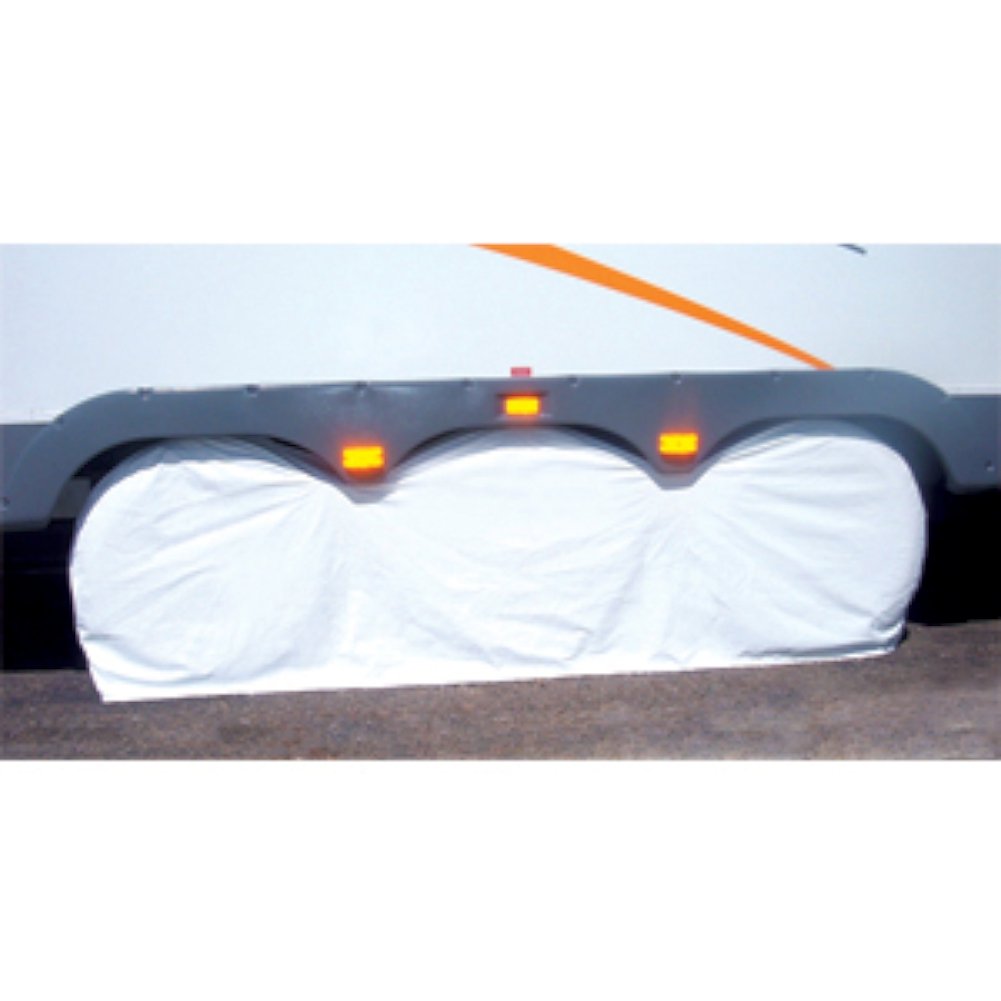 Adco 3983 White Small Triple Axle Tyre Gard Wheel Cover