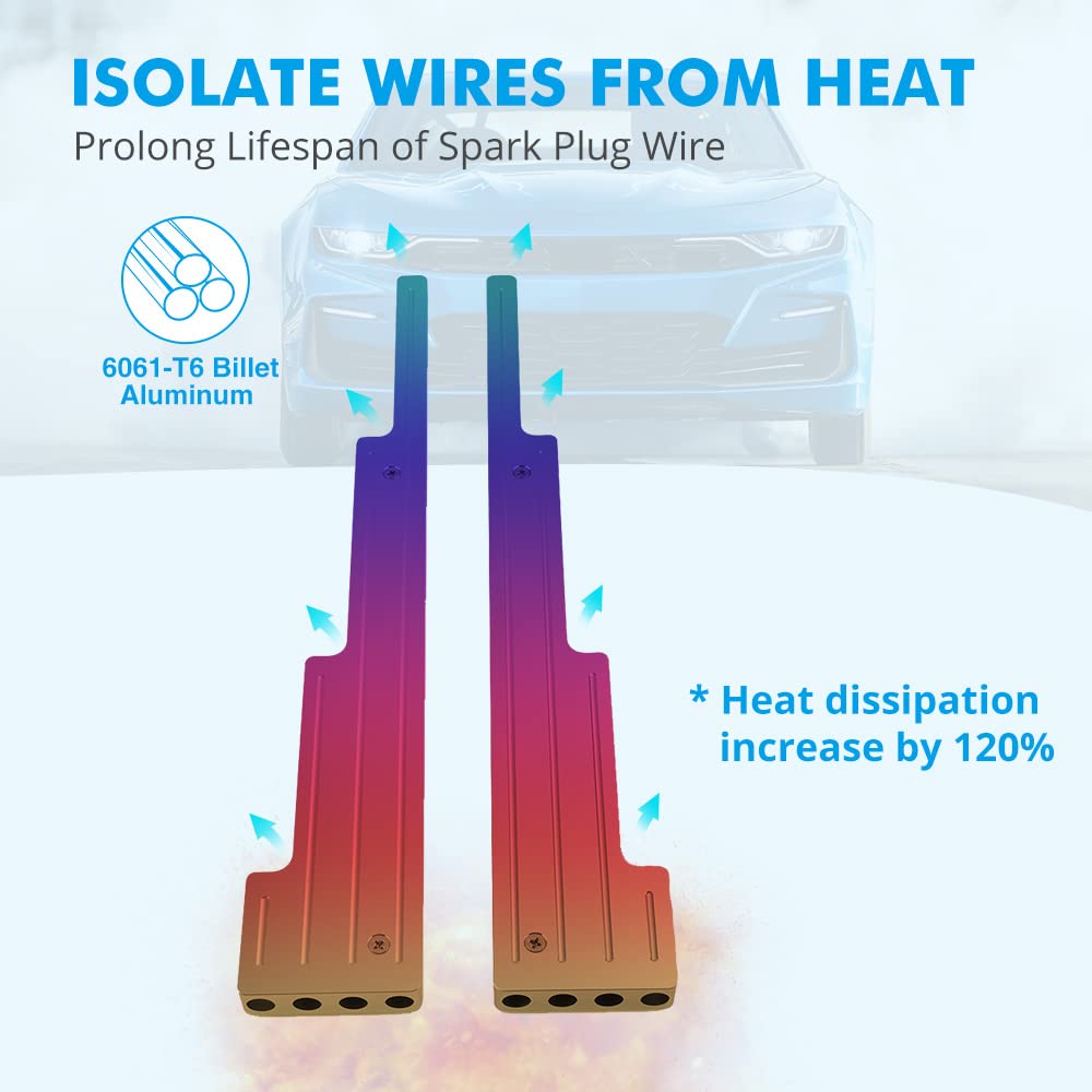 Nicecnc Spark Plug Wires Looms Separator Holders Compatible With Chevrolet Small Block Big Block Sbc Bbc 350 Engines Silver